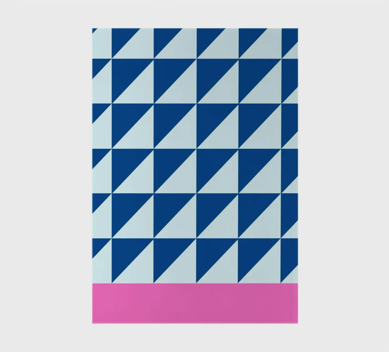 Geometric Blue Triangles Pink Color Block Art notebook by NorwesClub
