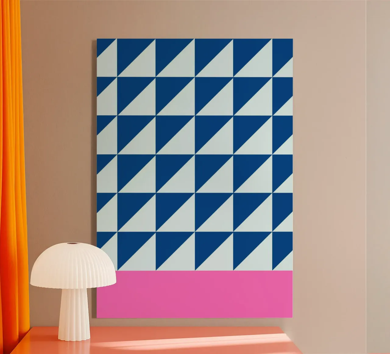 Geométrica Azul Triángulos Rosa Color Block Arte metacrilato de NorwesClub