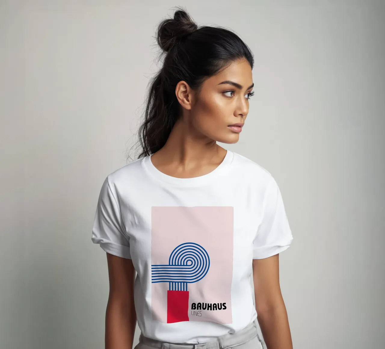 Bauhaus Style Abstract Lines Graphic Art Print T-Shirt von NorwesClub