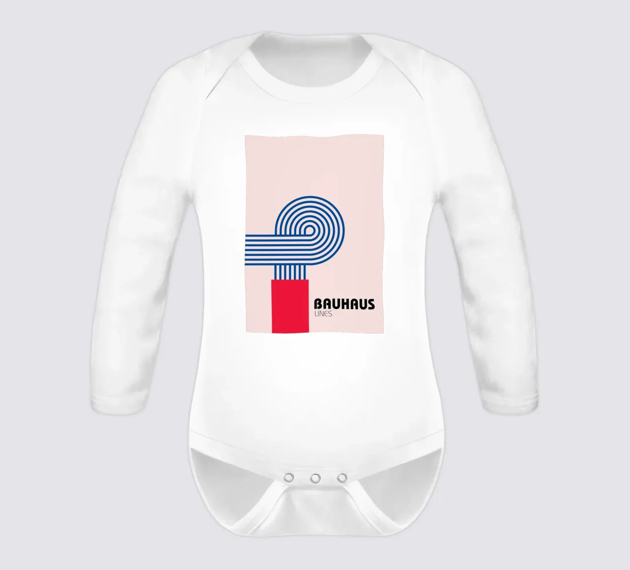 Bauhaus Style Abstract Lines Graphic Art Print long-sleeve baby romper by NorwesClub