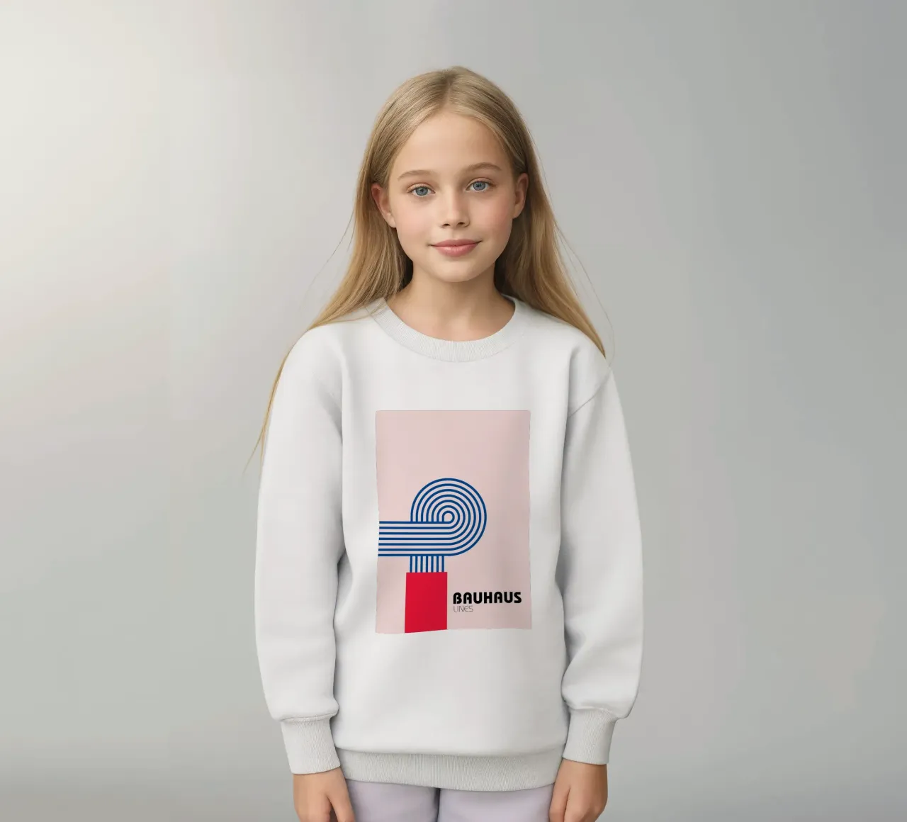 Bauhaus Style Abstract Lines Graphic Art Print kids sweatshirt by NorwesClub