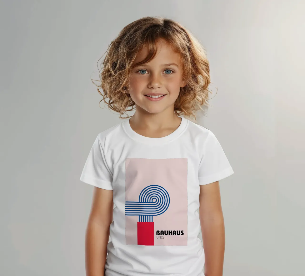 Bauhaus Style Abstract Lines Graphic Art Print kids t-shirt by NorwesClub