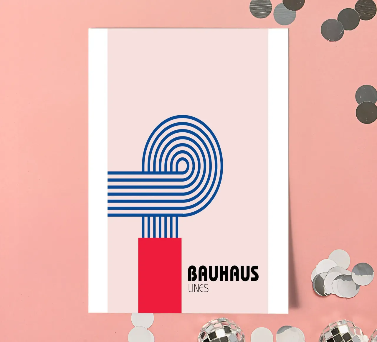 Bauhaus Style Abstract Lines Graphic Art Print Stickerbogen von NorwesClub