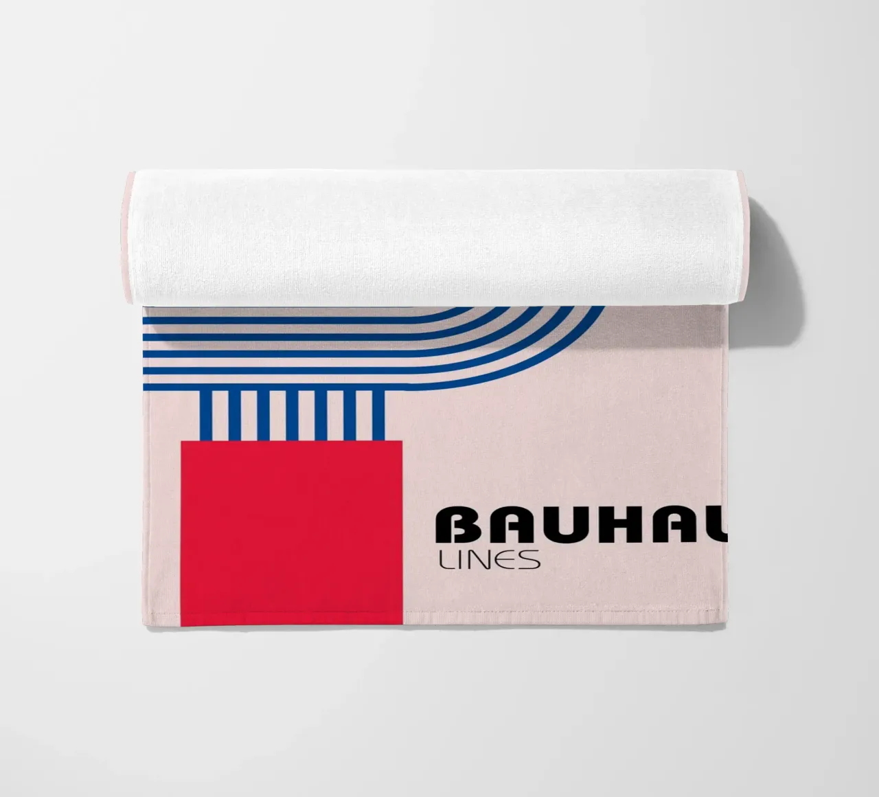 Bauhaus Style Abstract Lines Graphic Art Print beach towel by NorwesClub