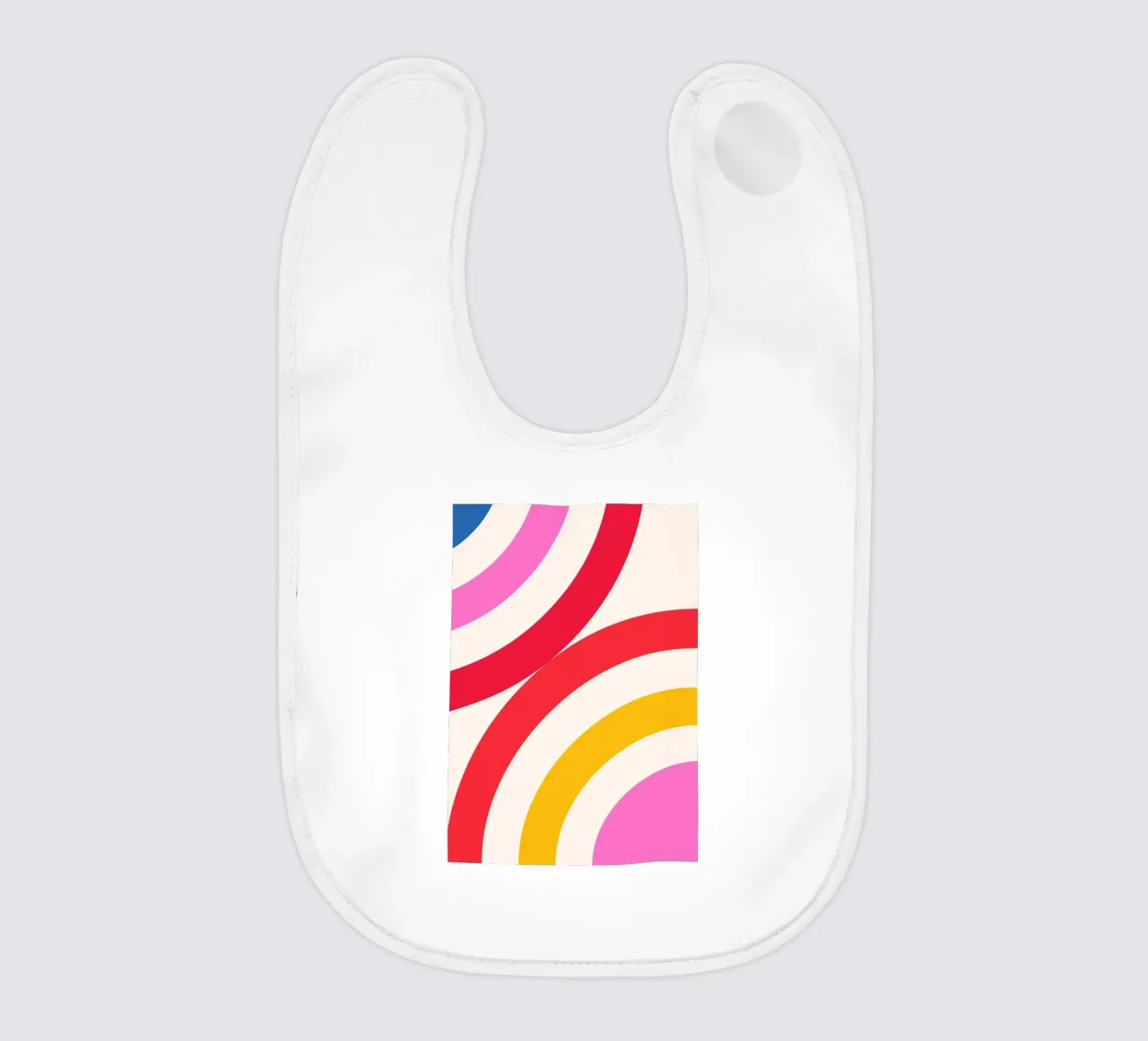 Abstract Colorful Flowing Arcs Art Print baby bib by NorwesClub