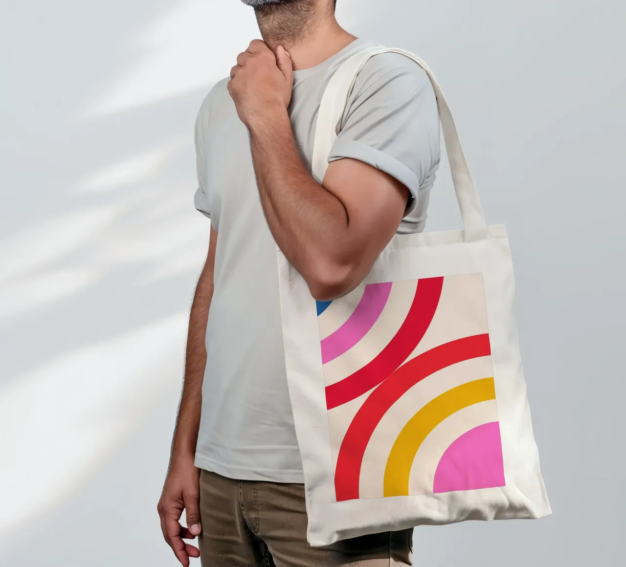 Abstract Colorful Flowing Arcs Art Print tote bag by NorwesClub