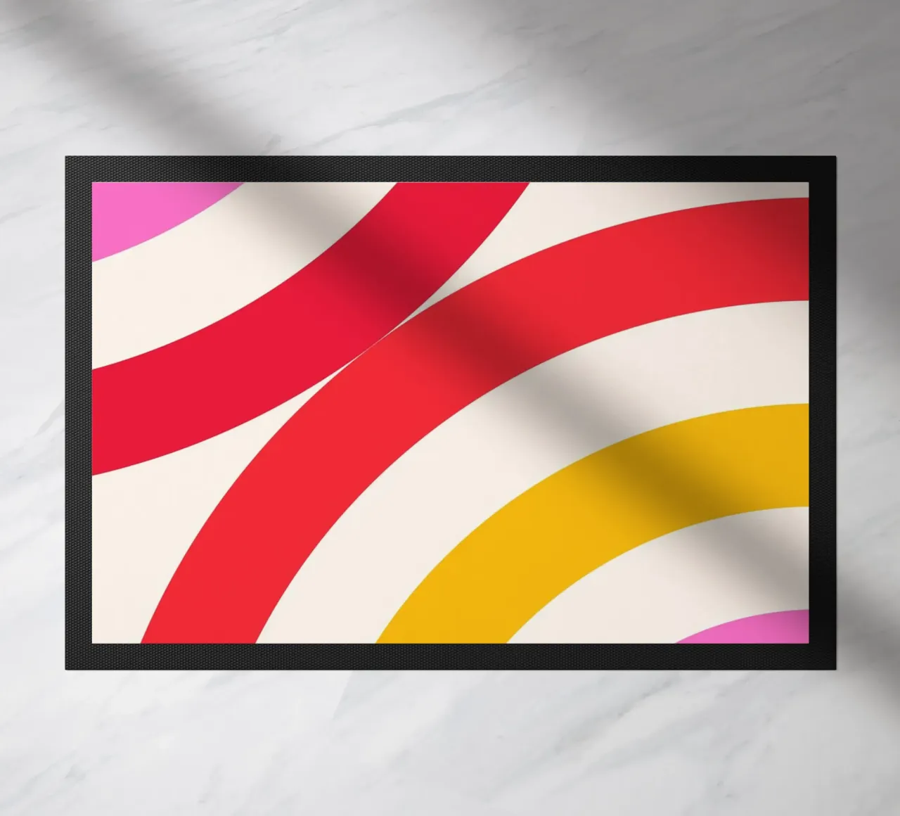 Abstract Colorful Flowing Arcs Art Print doormat by NorwesClub