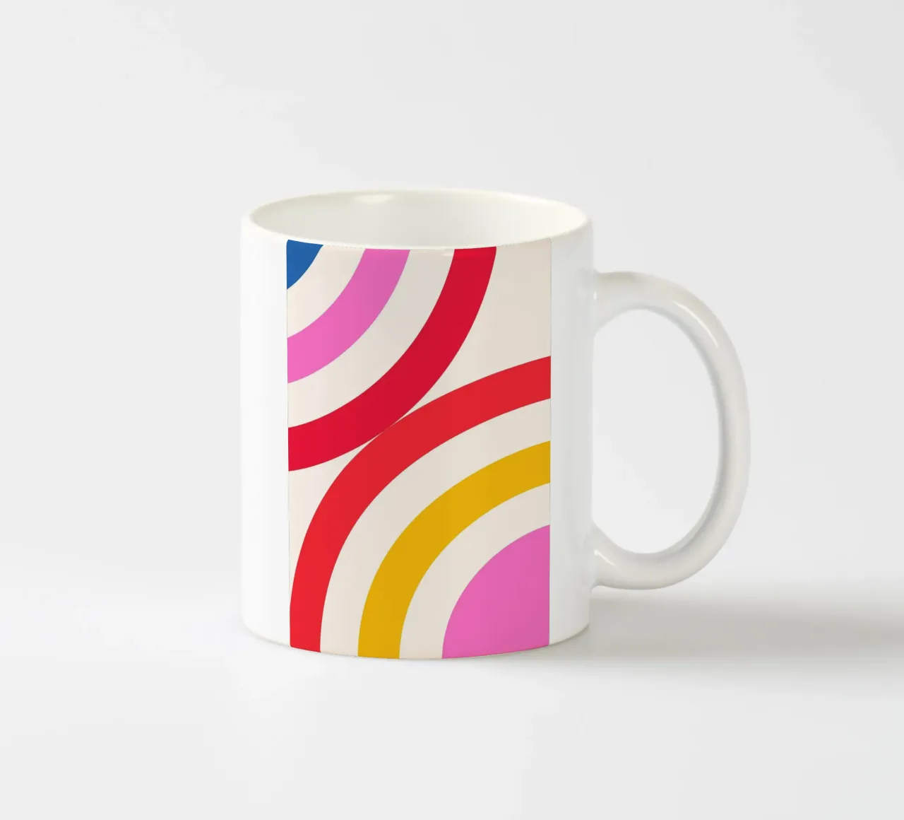 Abstract Colorful Flowing Arcs Art Print ceramic mug by NorwesClub