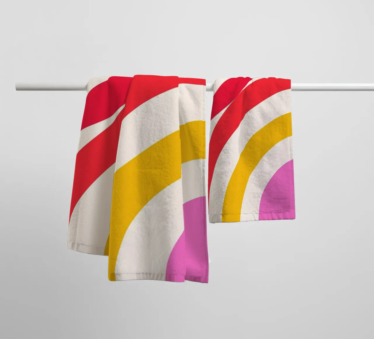 Abstract Colorful Flowing Arcs Art Print towel by NorwesClub