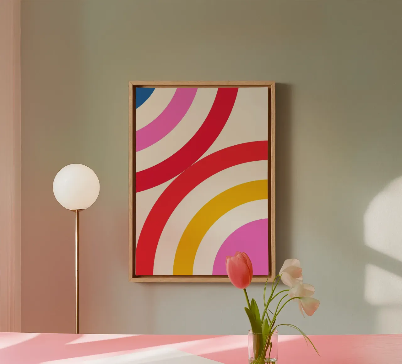 Abstract Colorful Flowing Arcs Art Print canvas by NorwesClub