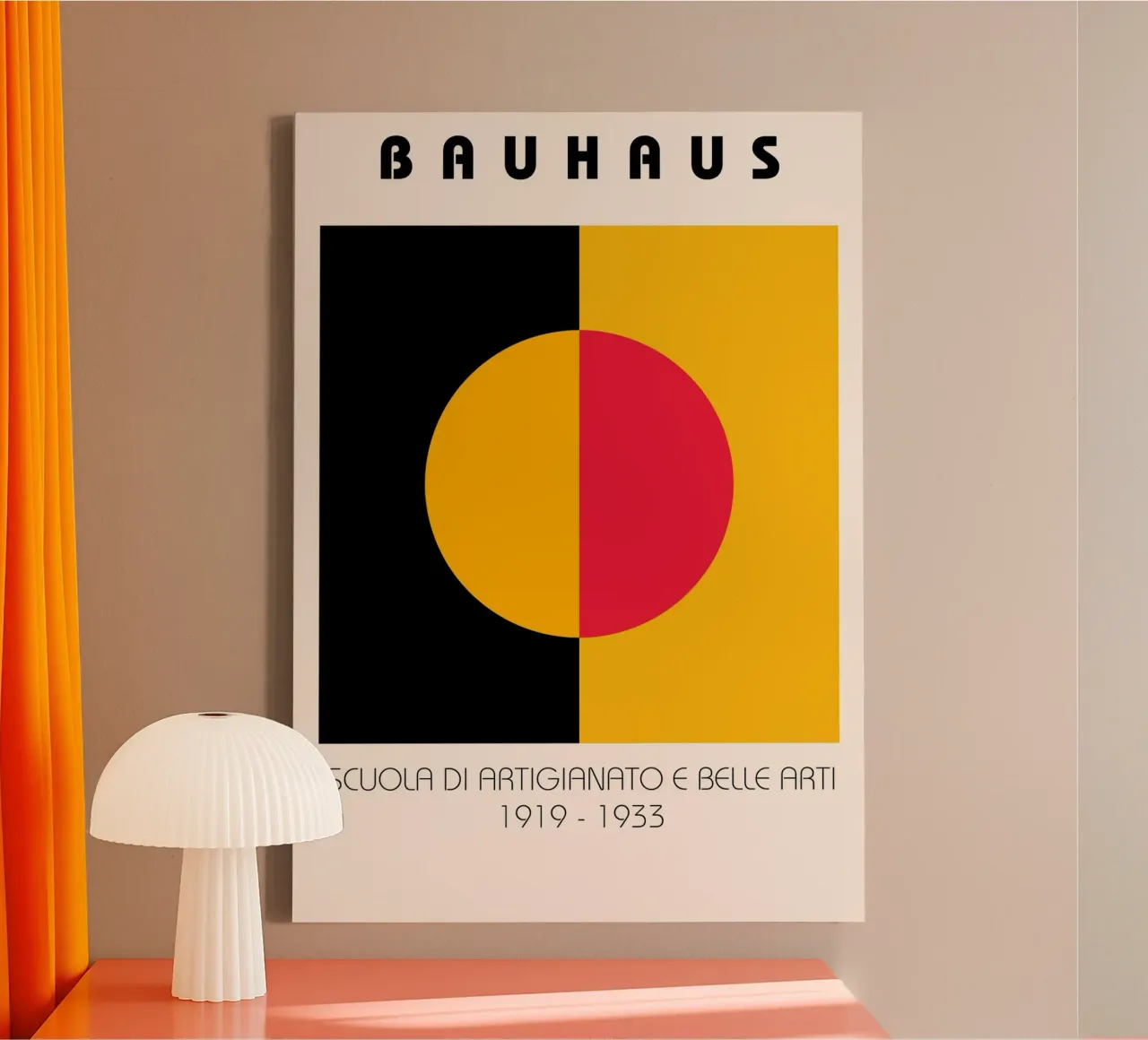 Círculo geométrico icónico de la Bauhaus lienzo con Marco flotante de NorwesClub