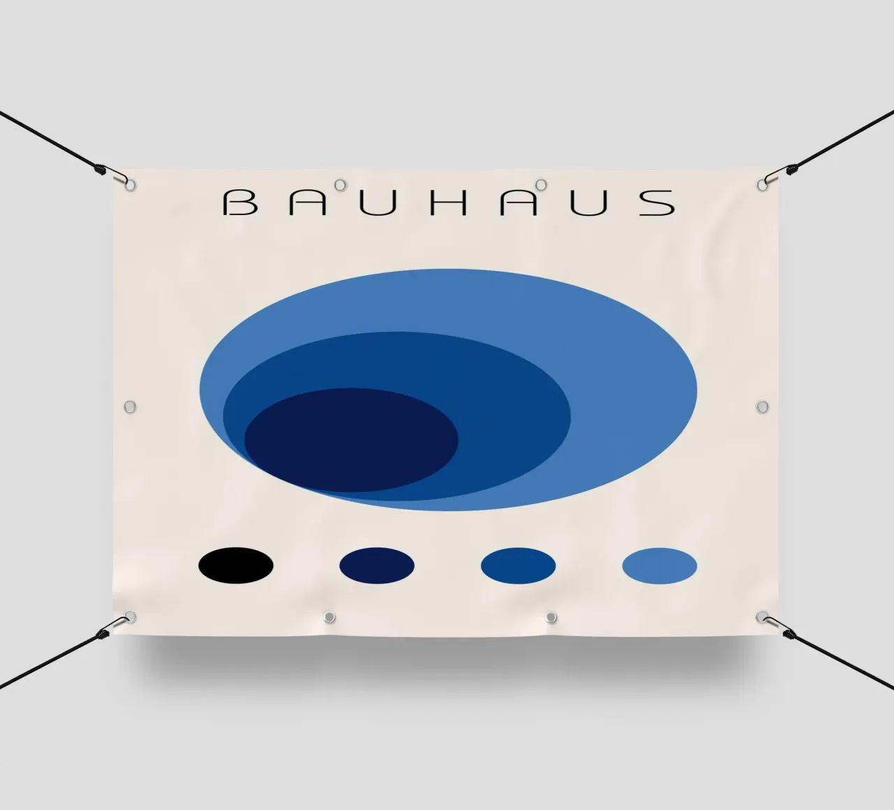 Bauhaus astratto cerchi blu studio del colore Arte telo in pvc da NorwesClub