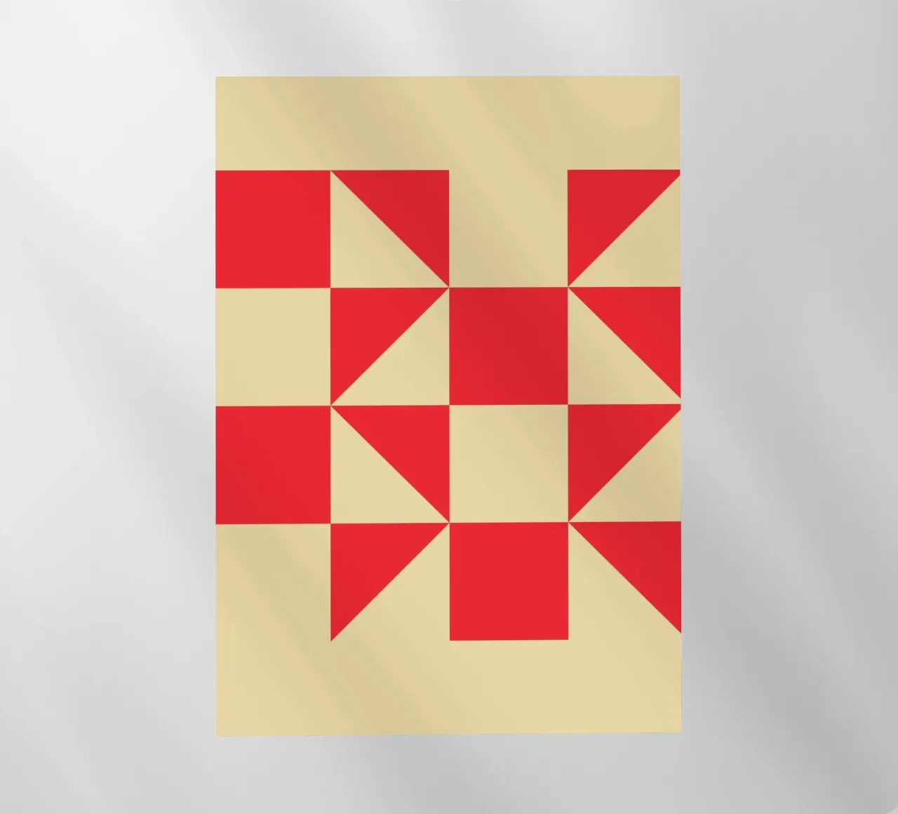 Geometric Red Square Triangle Pattern Art backlit film by NorwesClub