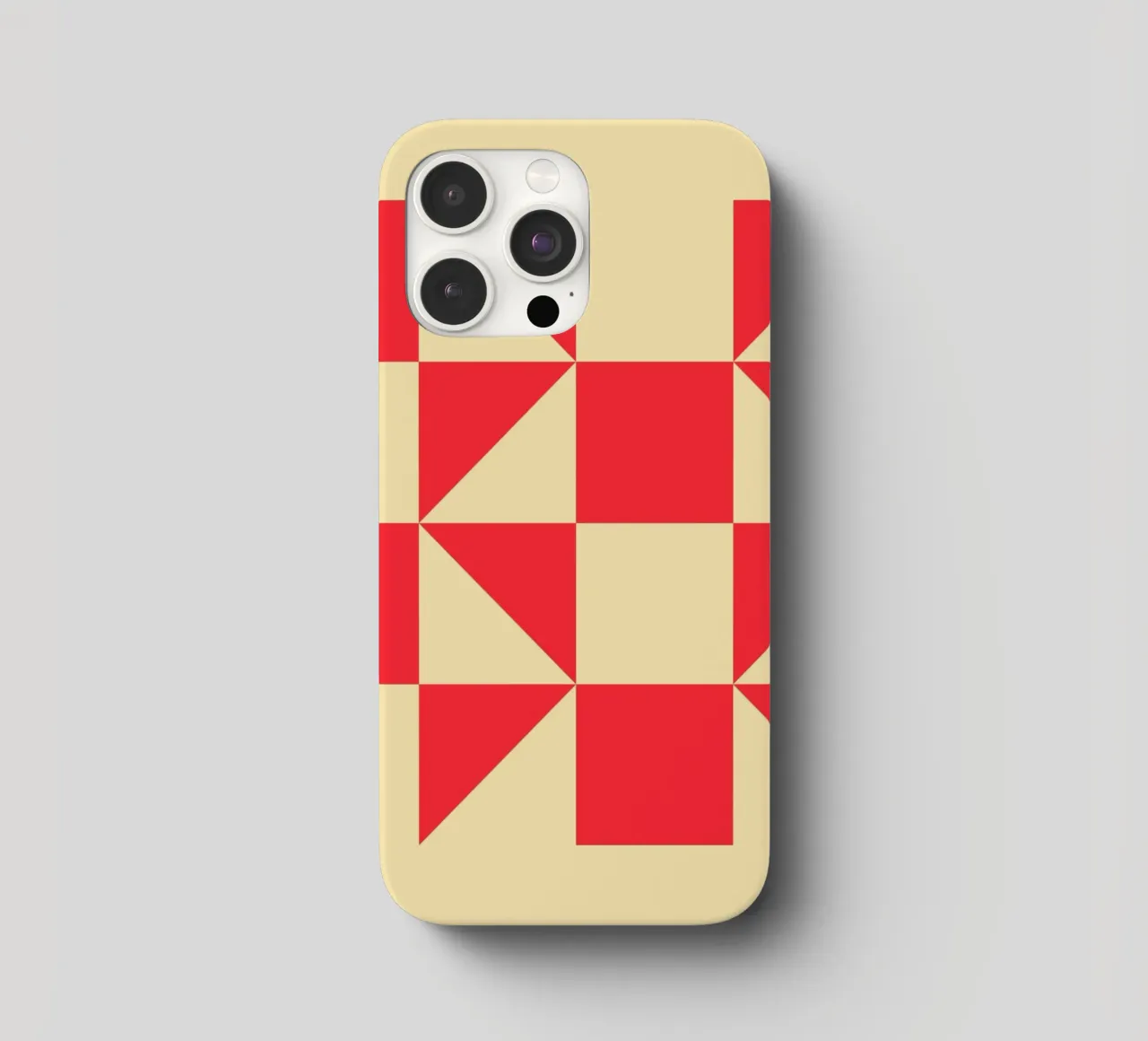 Geometric Red Square Triangle Pattern Art iphone case by NorwesClub