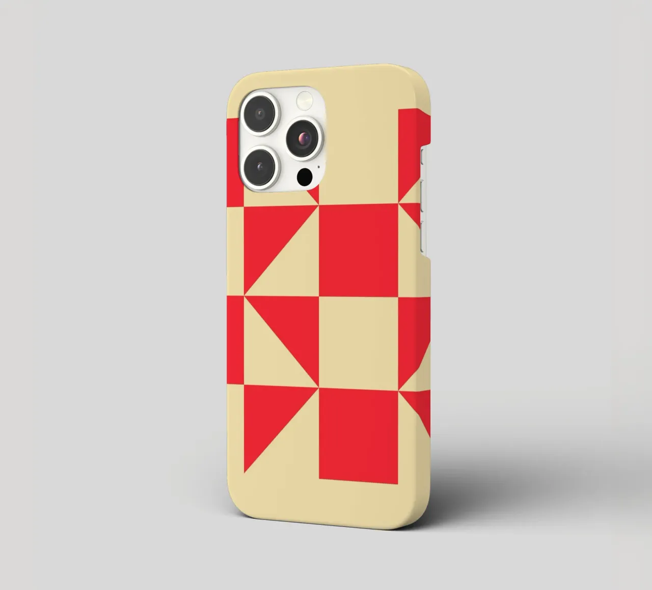 Geometric Red Square Triangle Pattern Art iphone case by NorwesClub