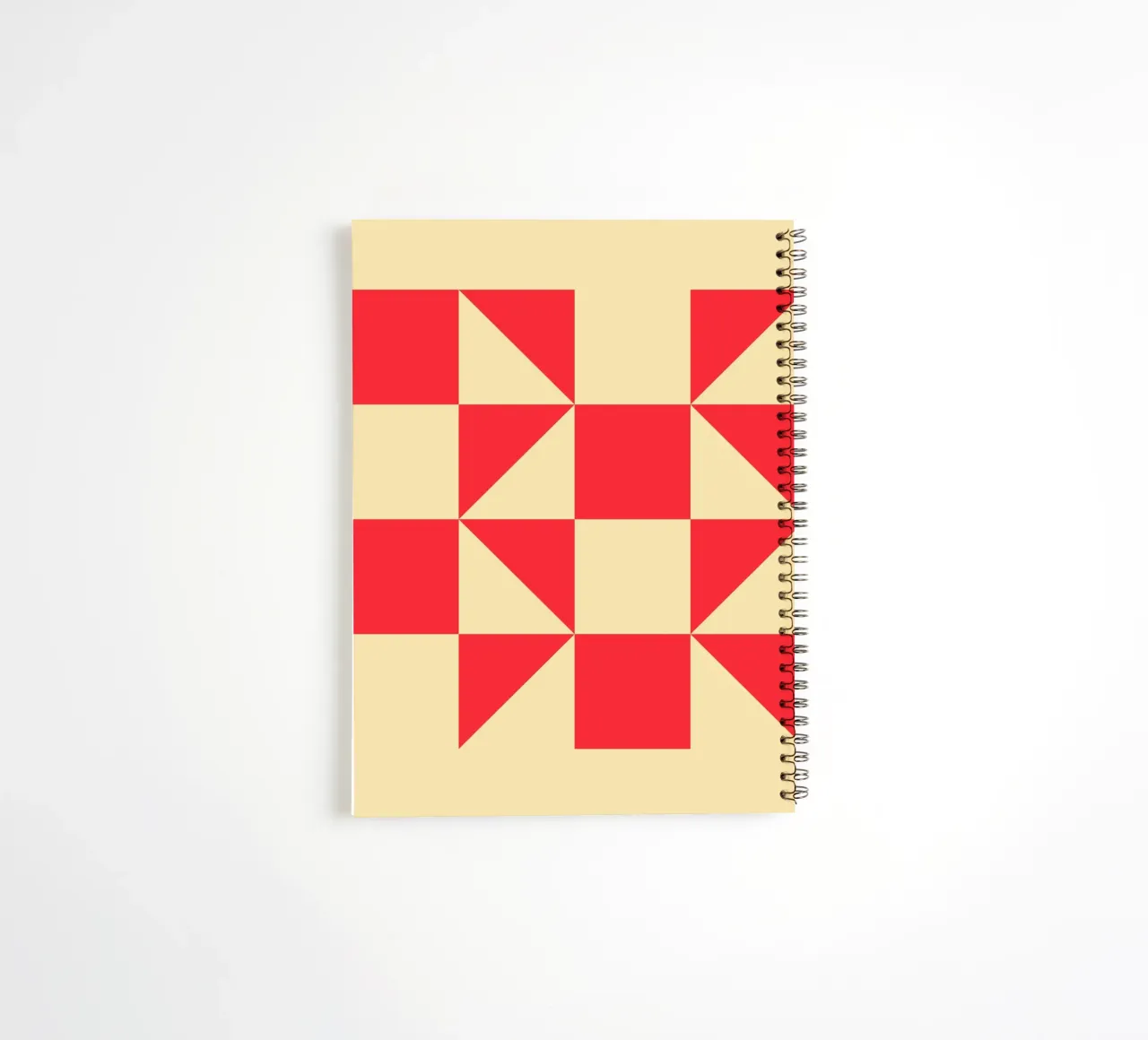 Geometric Red Square Triangle Pattern Art spiral notebook by NorwesClub