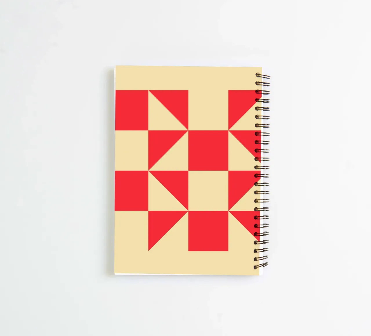 Geometric Red Square Triangle Pattern Art spiral notebook by NorwesClub