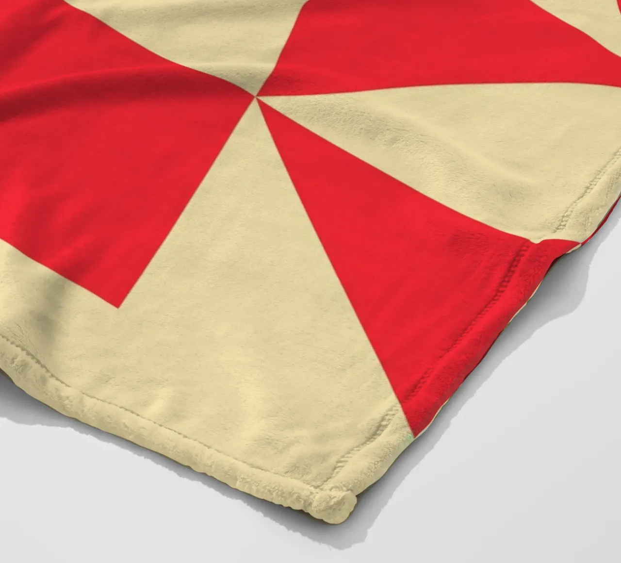 Geometric Red Square Triangle Pattern Art fleece blanket by NorwesClub