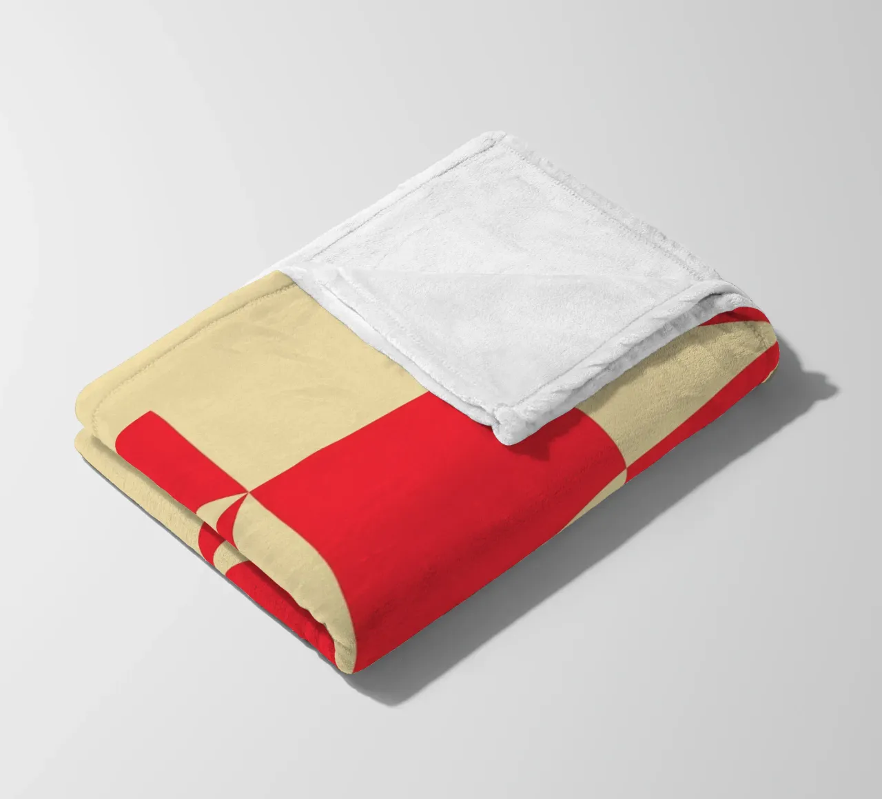 Geometric Red Square Triangle Pattern Art fleece blanket by NorwesClub
