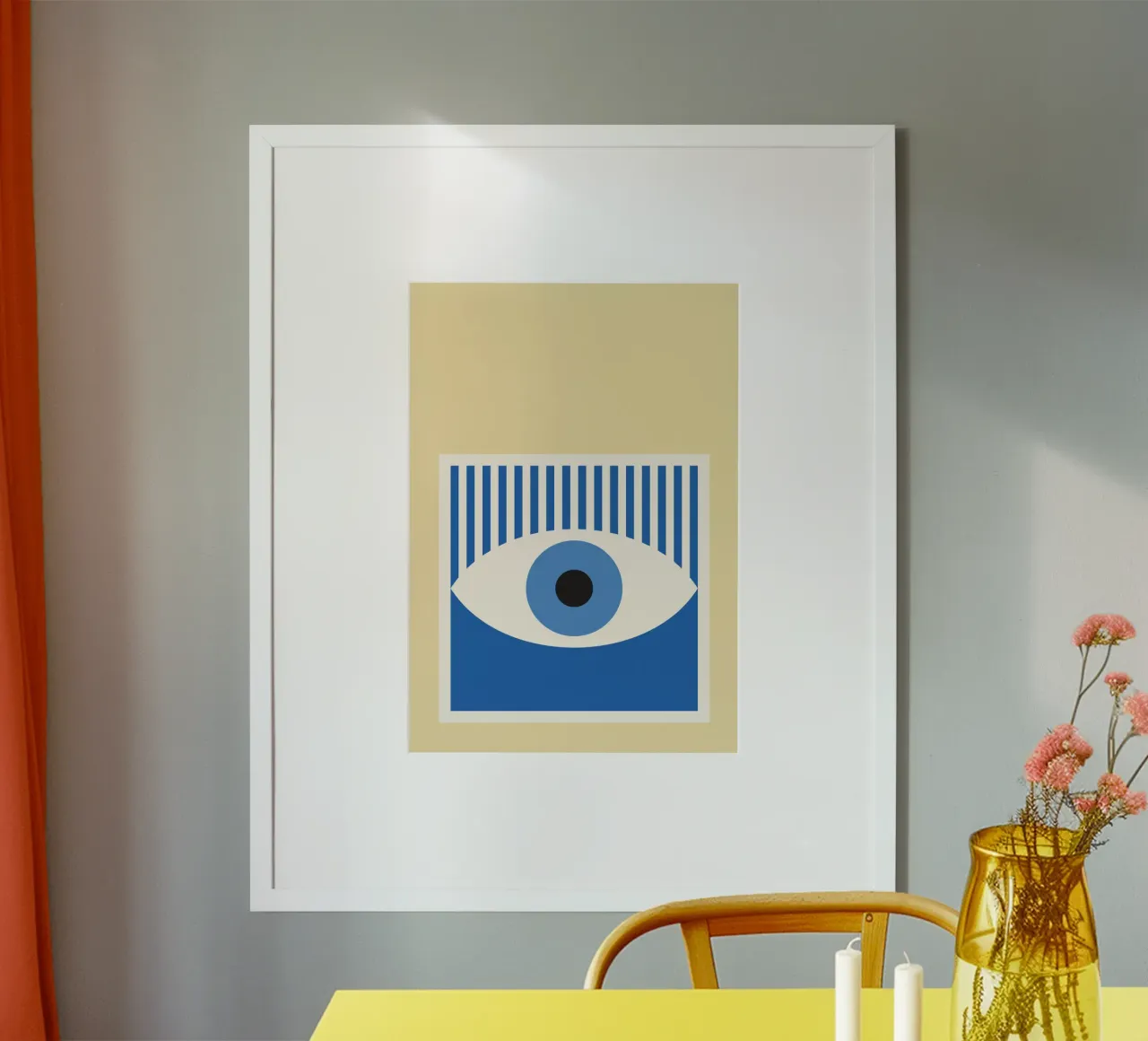 Boho muurkunst print met boze ogen poster van NorwesClub