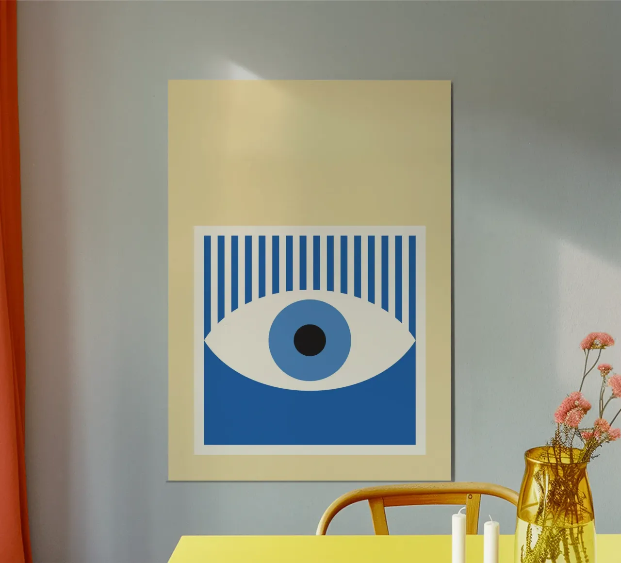 Boho muurkunst print met boze ogen poster van NorwesClub