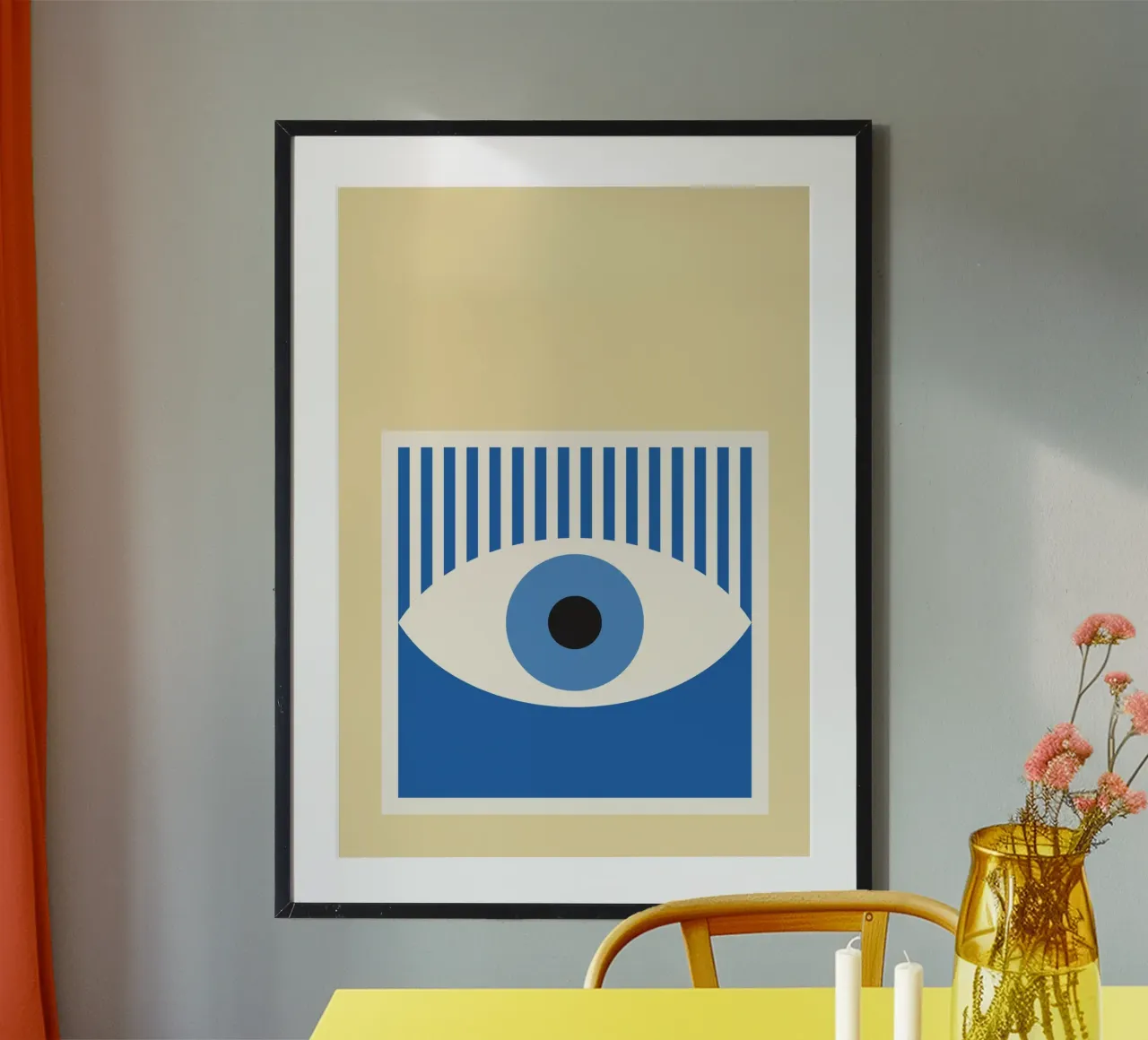Boho muurkunst print met boze ogen poster van NorwesClub