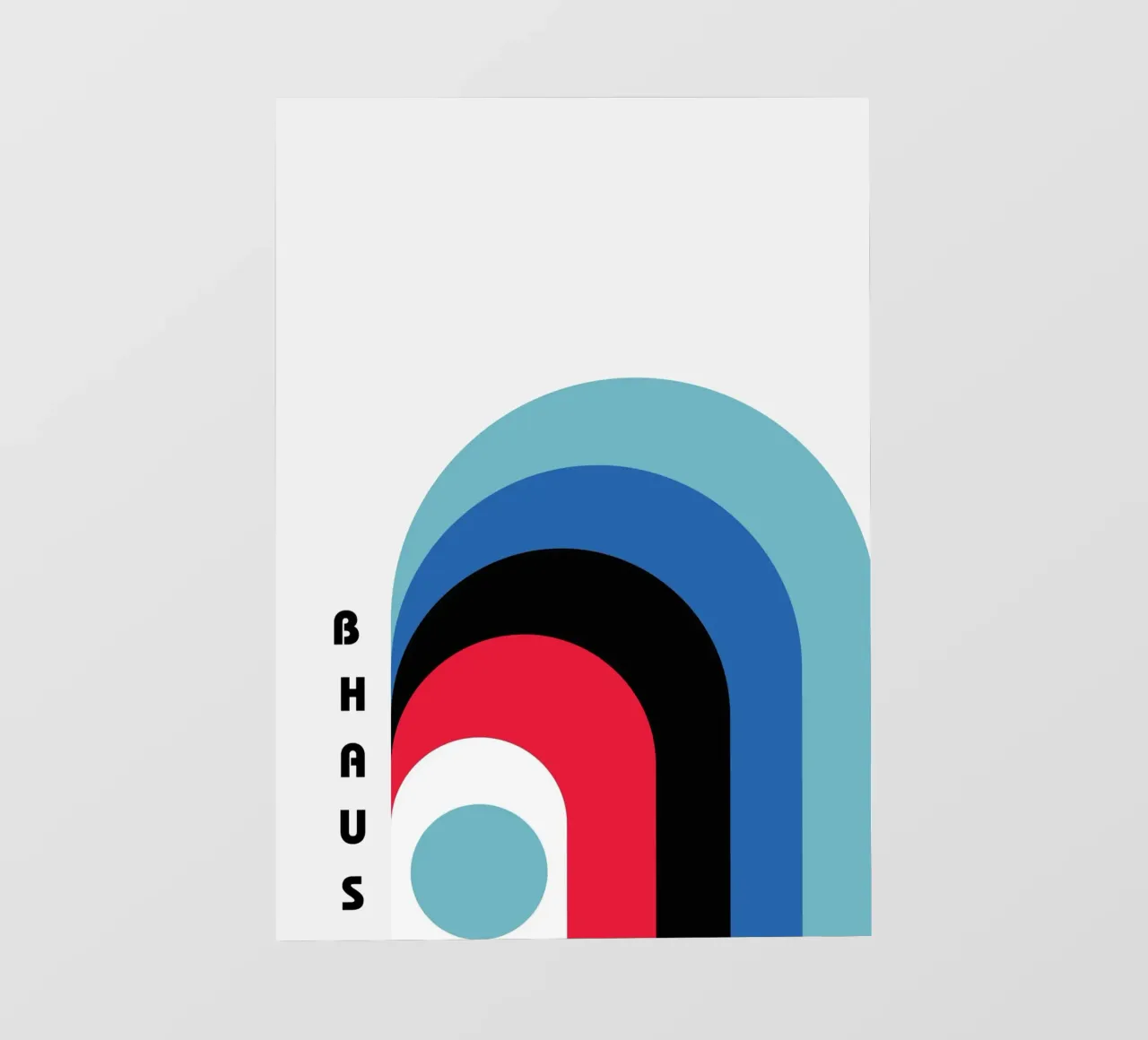 Curve geometriche astratte stratificate Bauhaus telo in pvc da NorwesClub
