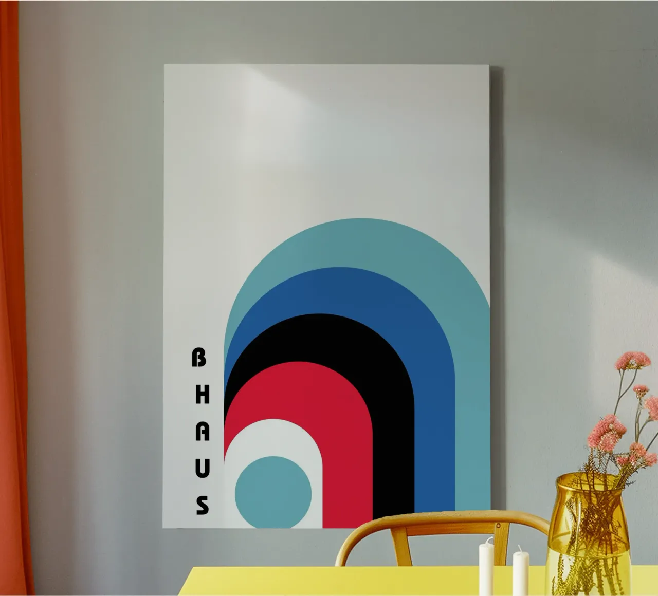 Courbes géométriques abstraites superposées Bauhaus toile de NorwesClub