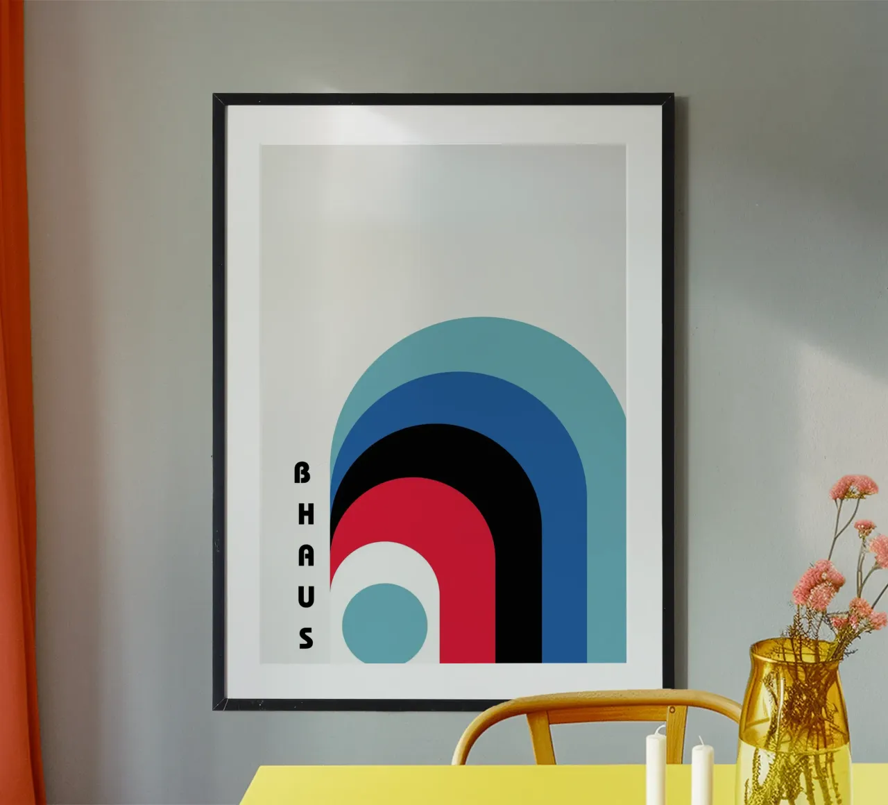 Curve geometriche astratte stratificate Bauhaus poster da NorwesClub