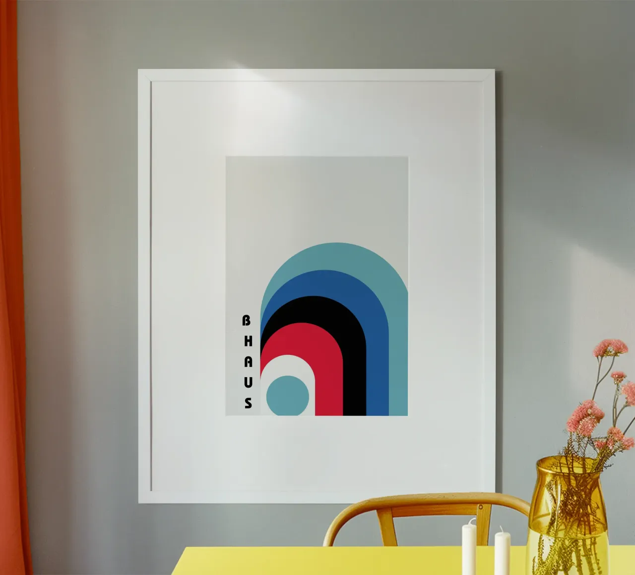 Curve geometriche astratte stratificate Bauhaus poster da NorwesClub