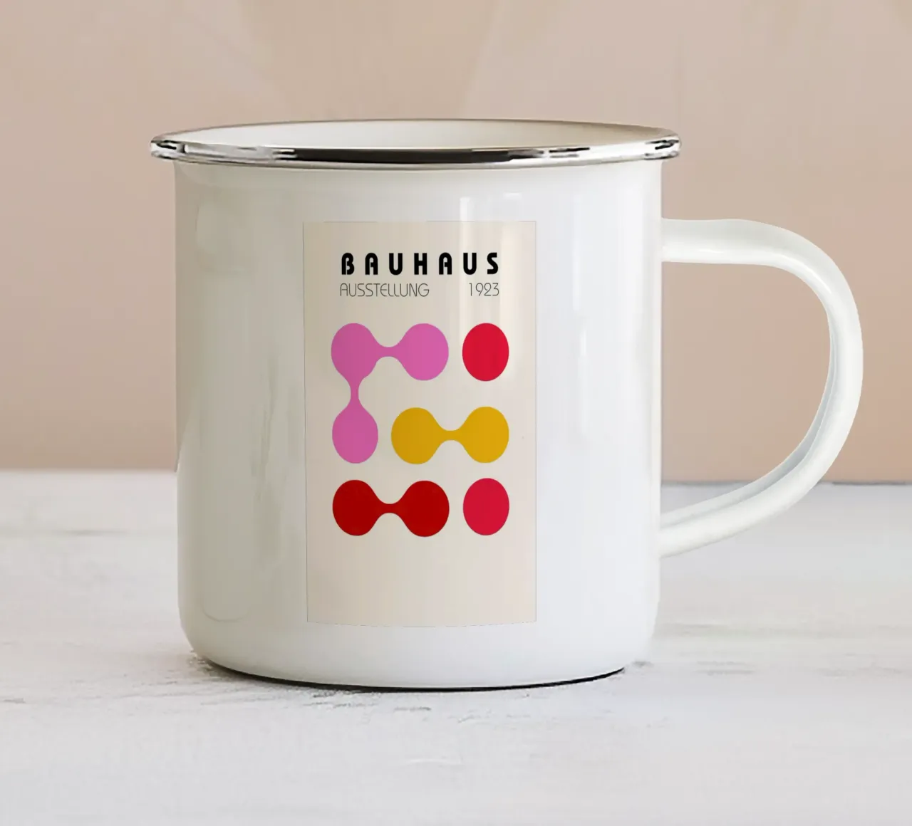 Bauhaus 1923 Mostra Forme colorate Arte tazza in smalto da NorwesClub