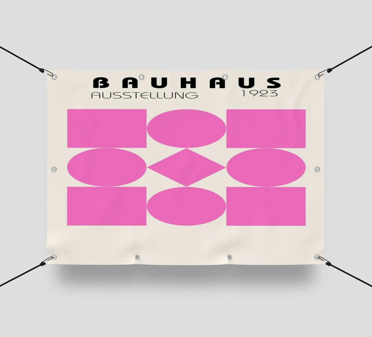 Poster Bauhaus 1923 Forme geometriche rosa telo in pvc da NorwesClub