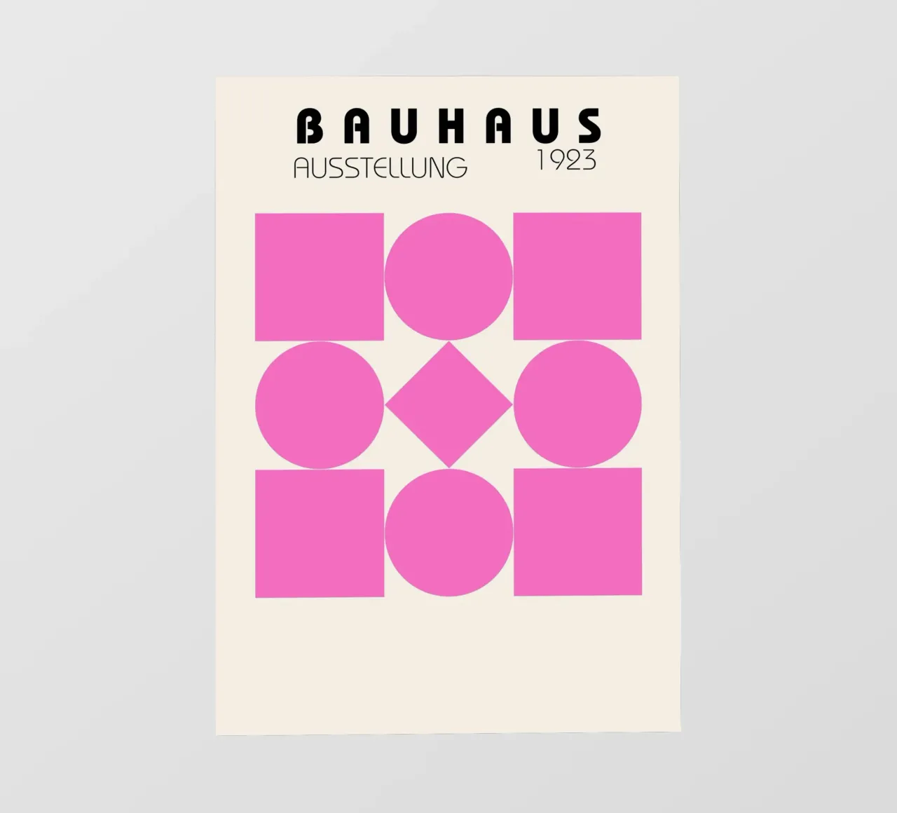 Poster Bauhaus 1923 Forme geometriche rosa telo in pvc da NorwesClub