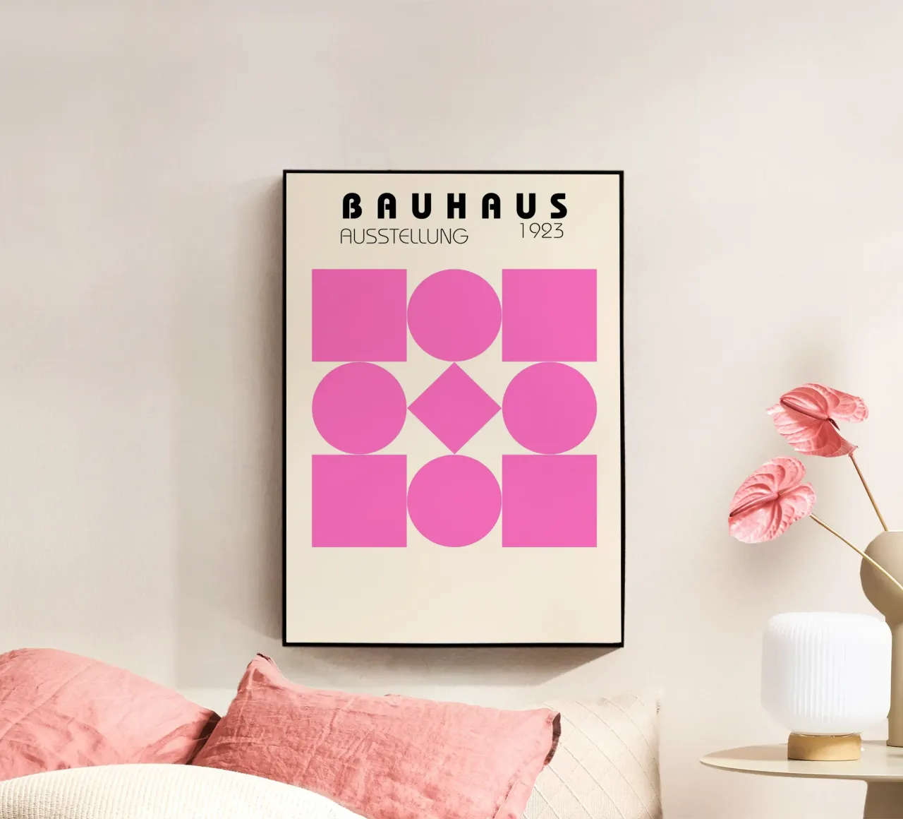 Poster Bauhaus 1923 Forme geometriche rosa plexiglass da NorwesClub