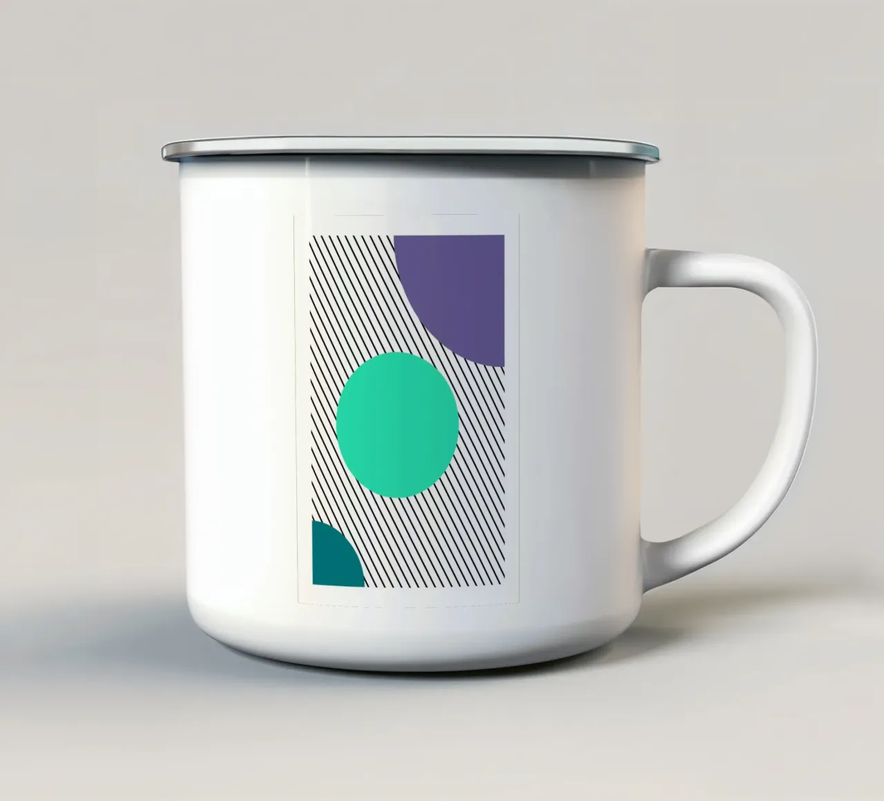 Forme geometriche astratte Linee diagonali Arte tazza in smalto da NorwesClub