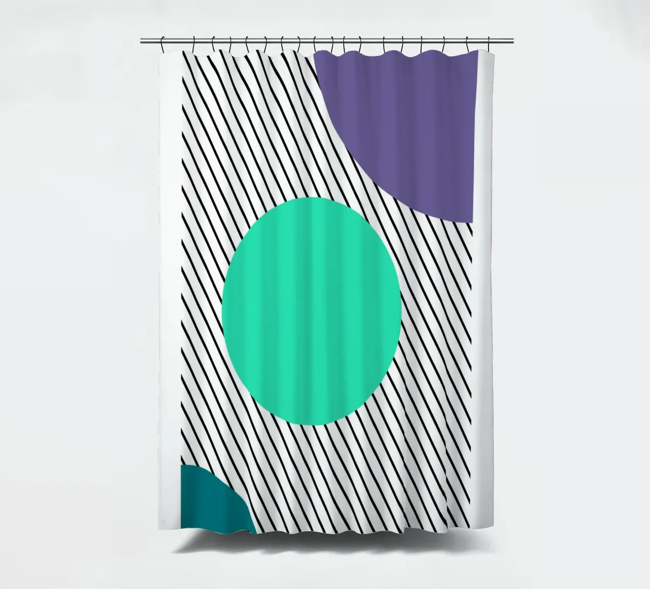 Abstract Geometric Shapes Diagonal Lines Art shower curtain by NorwesClub
