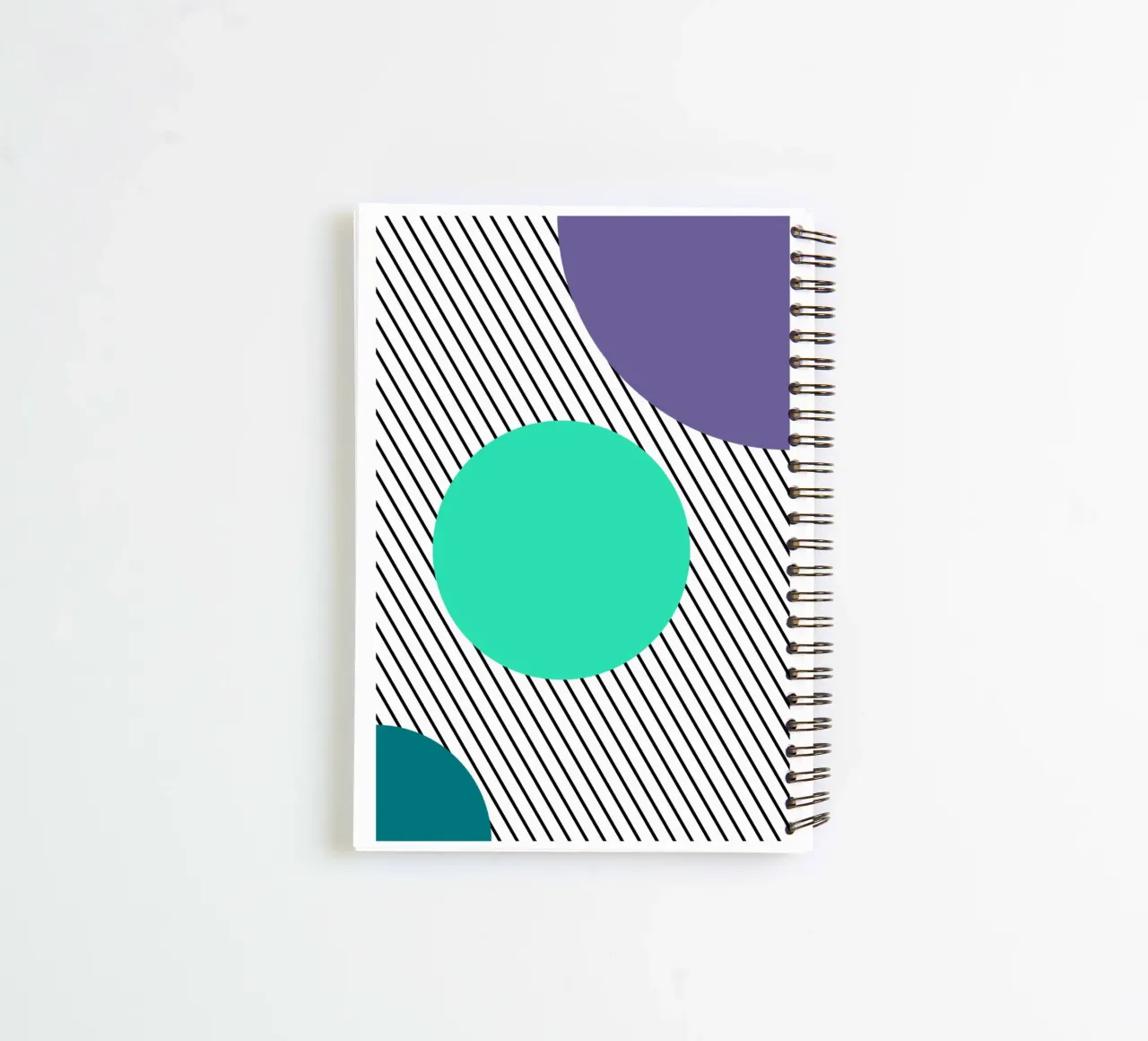 Abstract Geometric Shapes Diagonal Lines Art spiral notebook by NorwesClub