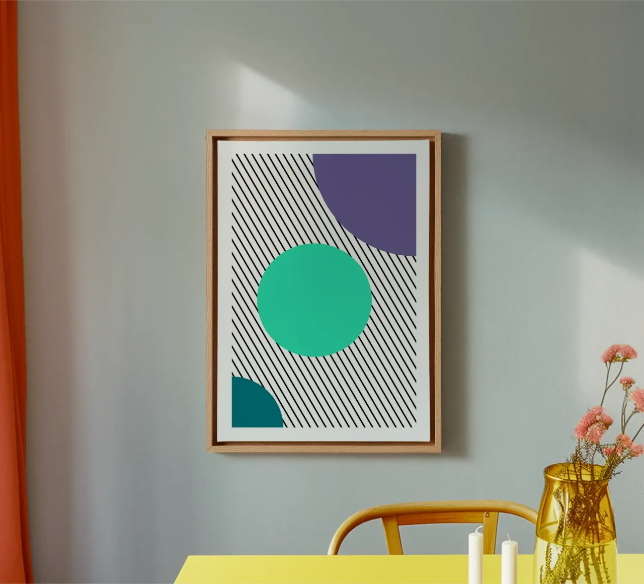 Abstract Geometric Shapes Diagonal Lines Art canvas by NorwesClub