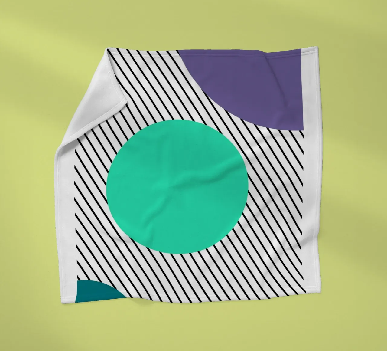 Abstract Geometric Shapes Diagonal Lines Art fleece blanket by NorwesClub