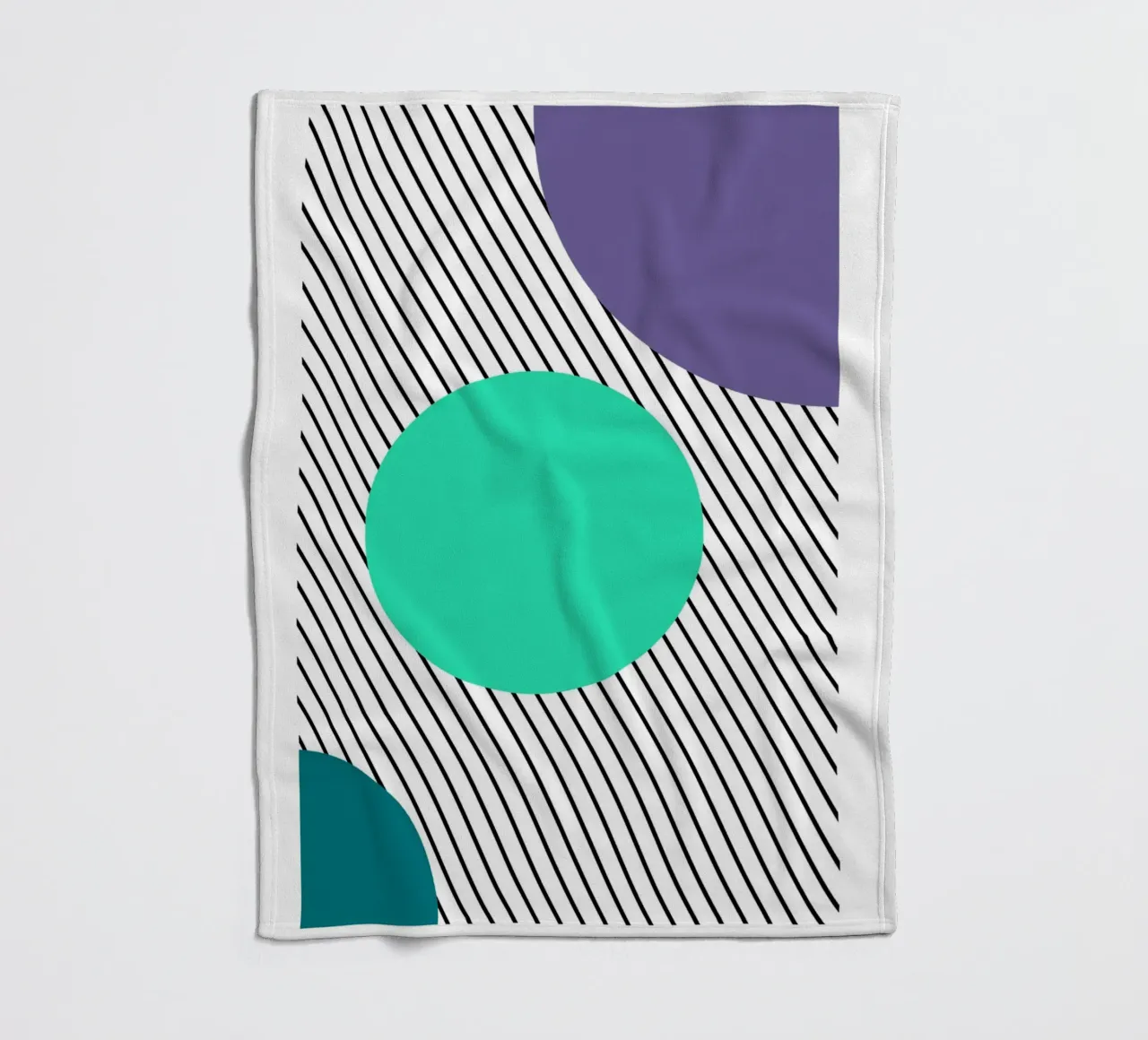 Abstract Geometric Shapes Diagonal Lines Art fleece blanket by NorwesClub