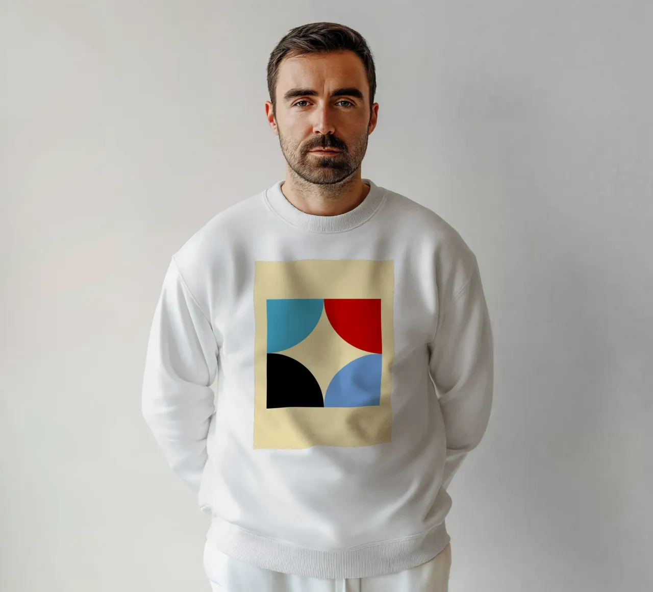 Arte astratta geometrica con curve a quattro colori felpa da NorwesClub