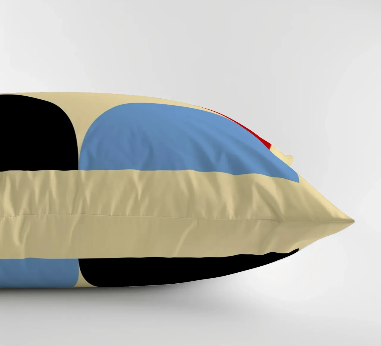 Arte astratta geometrica con curve a quattro colori cuscino da NorwesClub