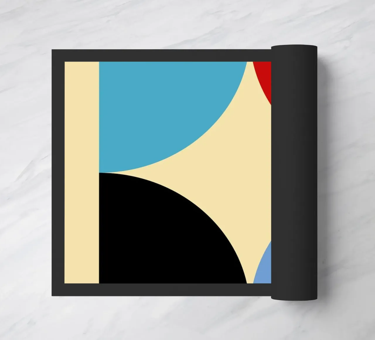 Arte astratta geometrica con curve a quattro colori zerbino da NorwesClub