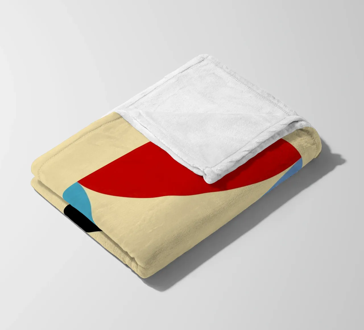 Arte astratta geometrica con curve a quattro colori coperta in pile da NorwesClub