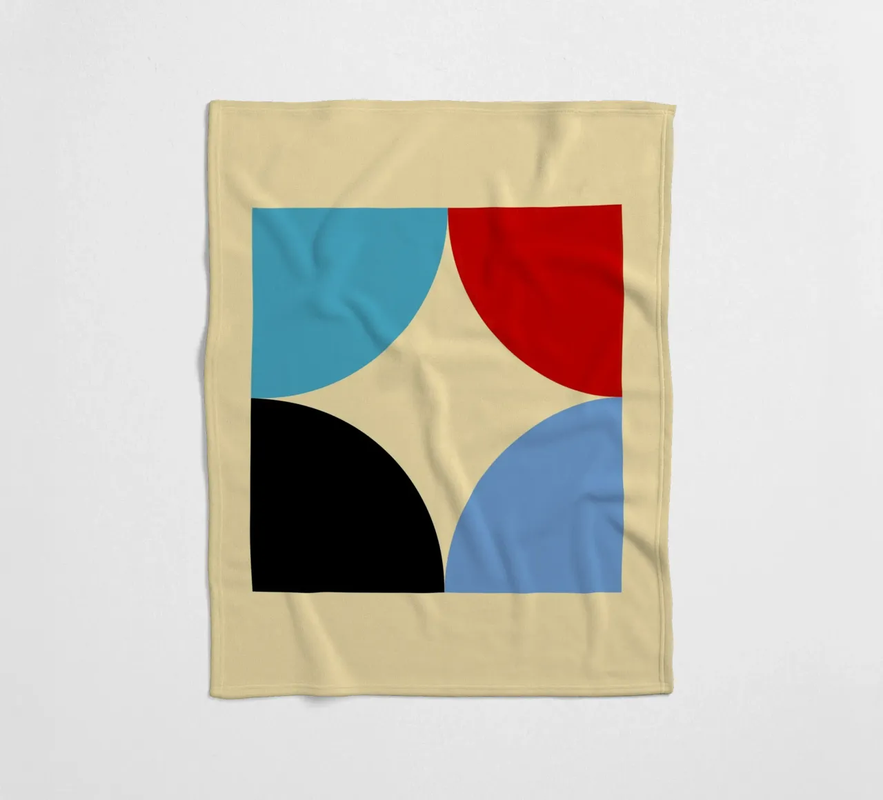 Arte astratta geometrica con curve a quattro colori coperta in pile da NorwesClub