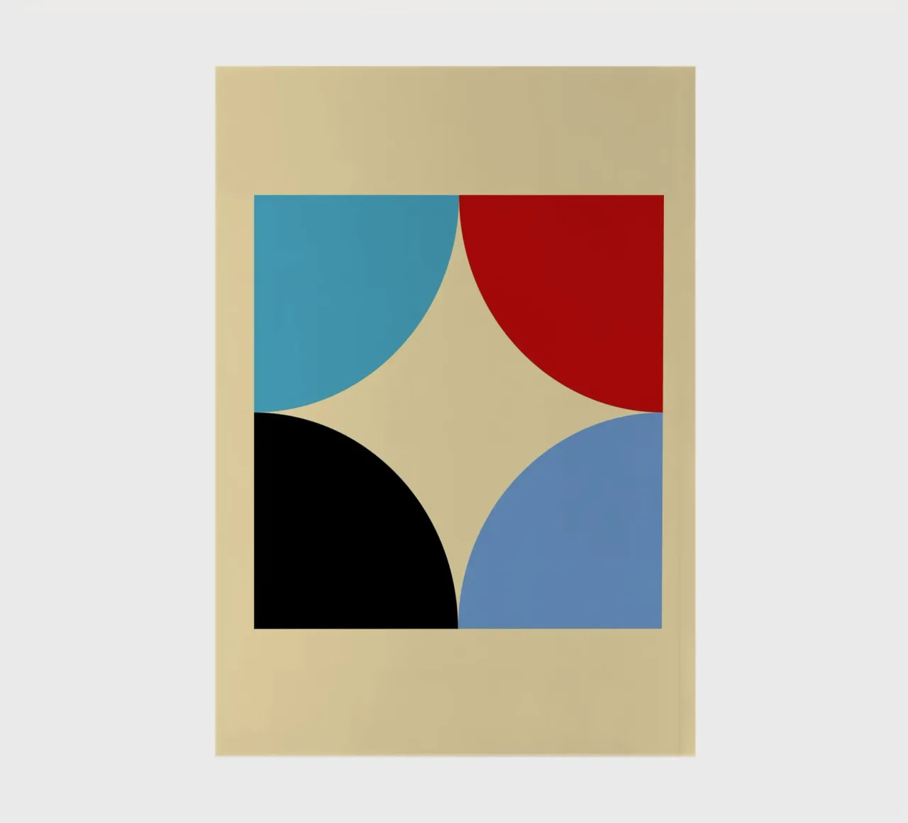 Geometric Four Color Curves Abstract Art notebook by NorwesClub