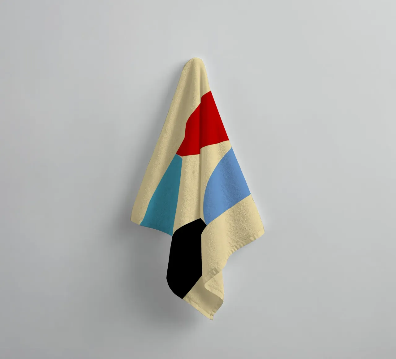 Arte astratta geometrica con curve a quattro colori asciugamano da bagno da NorwesClub