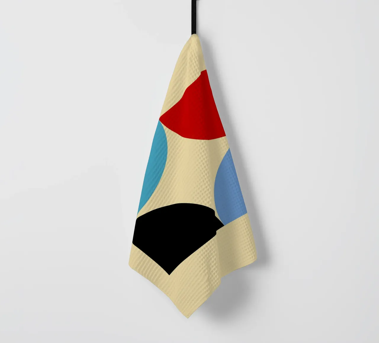 Arte astratta geometrica con curve a quattro colori canovaccio da cucina da NorwesClub