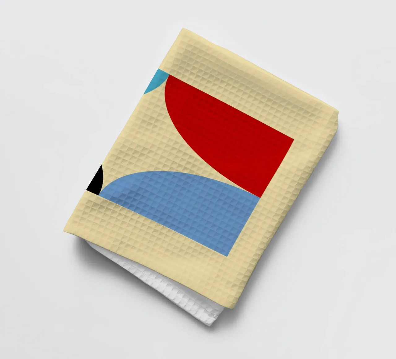 Arte astratta geometrica con curve a quattro colori canovaccio da cucina da NorwesClub