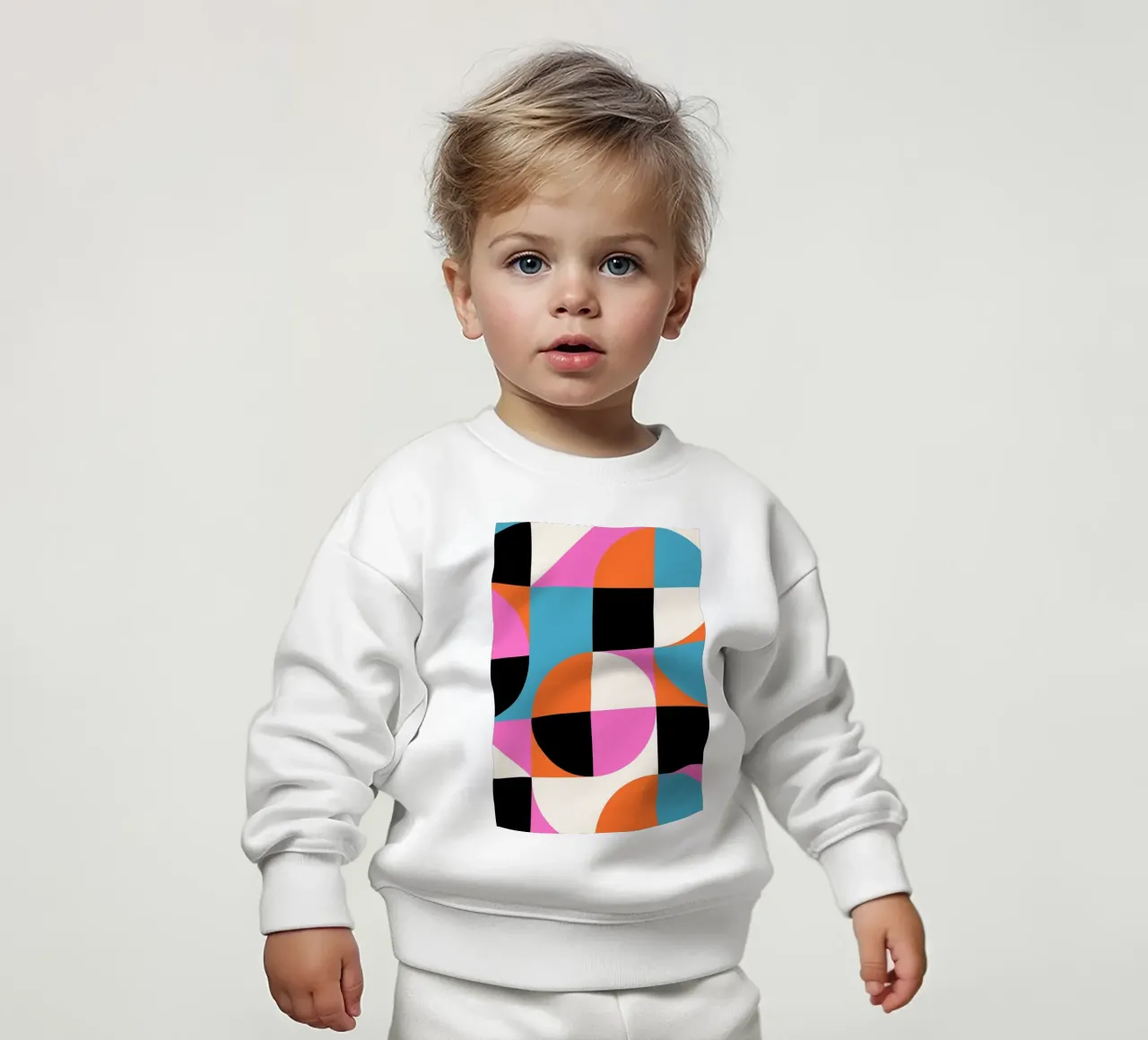 Arte geometrica vibrante in stile Bauhaus felpa neonato da NorwesClub